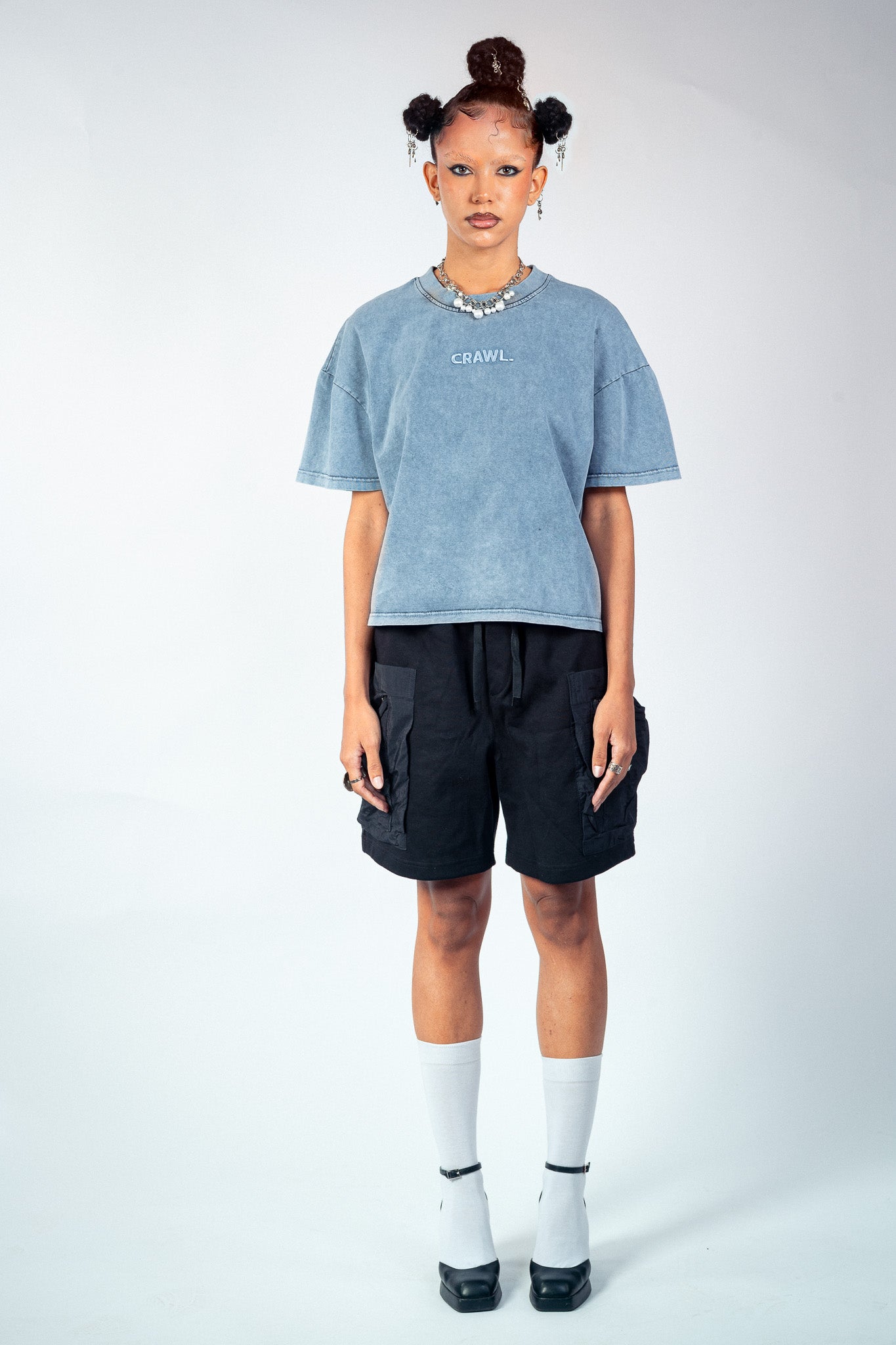 VOID BOXY FIT TSHIRT WASHED BLUE UNISEX