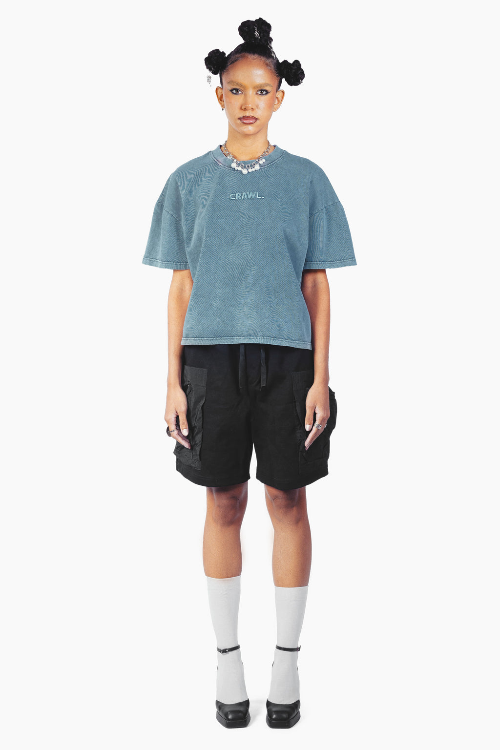 VOID BOXY FIT TSHIRT WASHED BLUE UNISEX