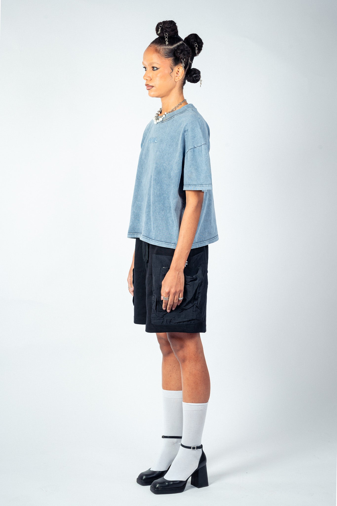 VOID BOXY FIT TSHIRT WASHED BLUE UNISEX