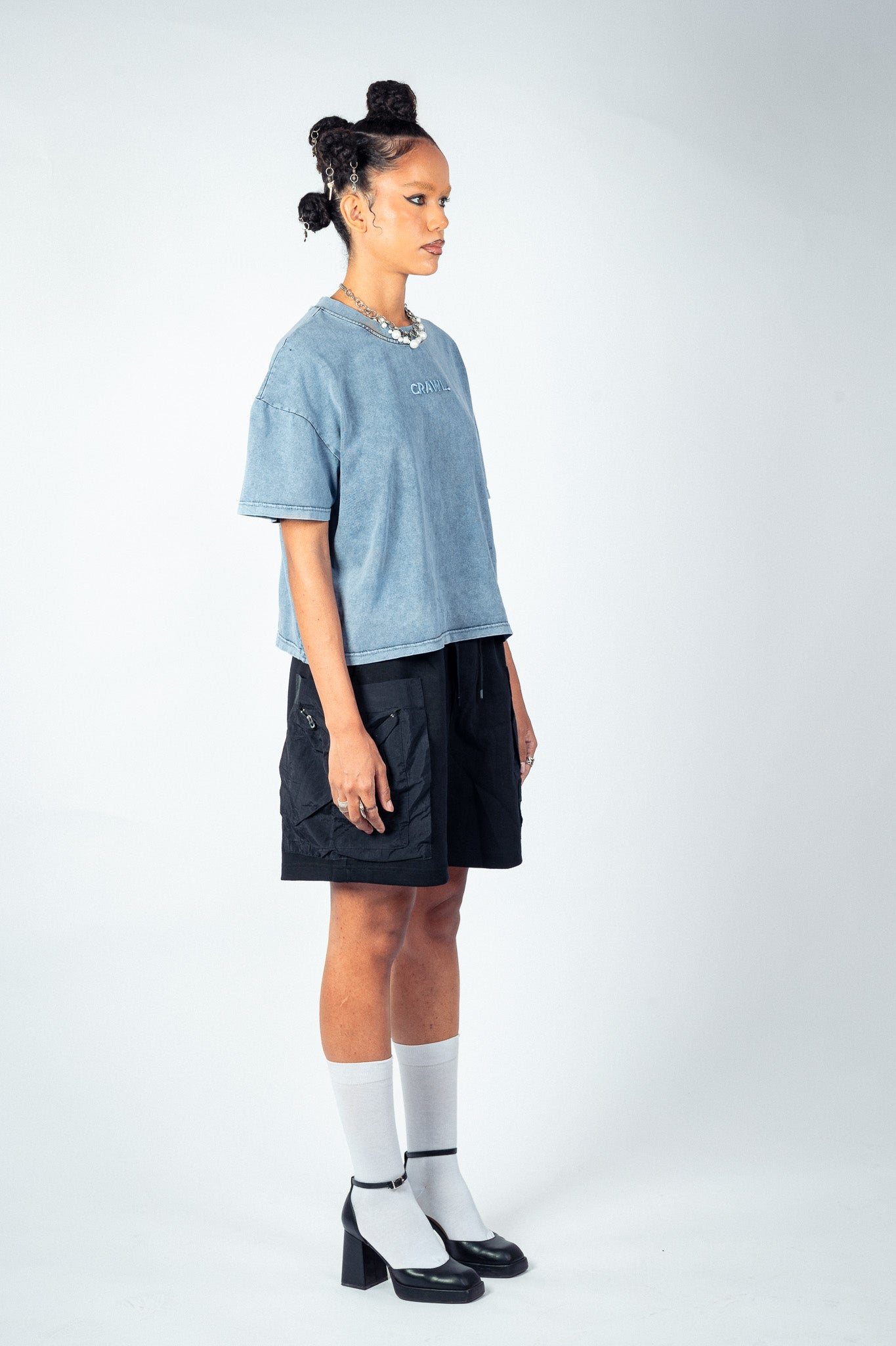 VOID BOXY FIT TSHIRT WASHED BLUE UNISEX