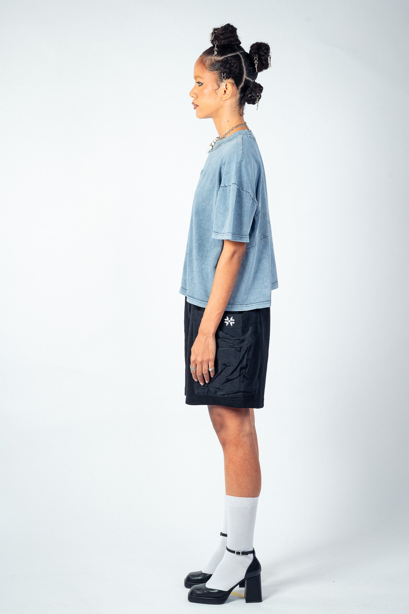 VOID BOXY FIT TSHIRT WASHED BLUE UNISEX