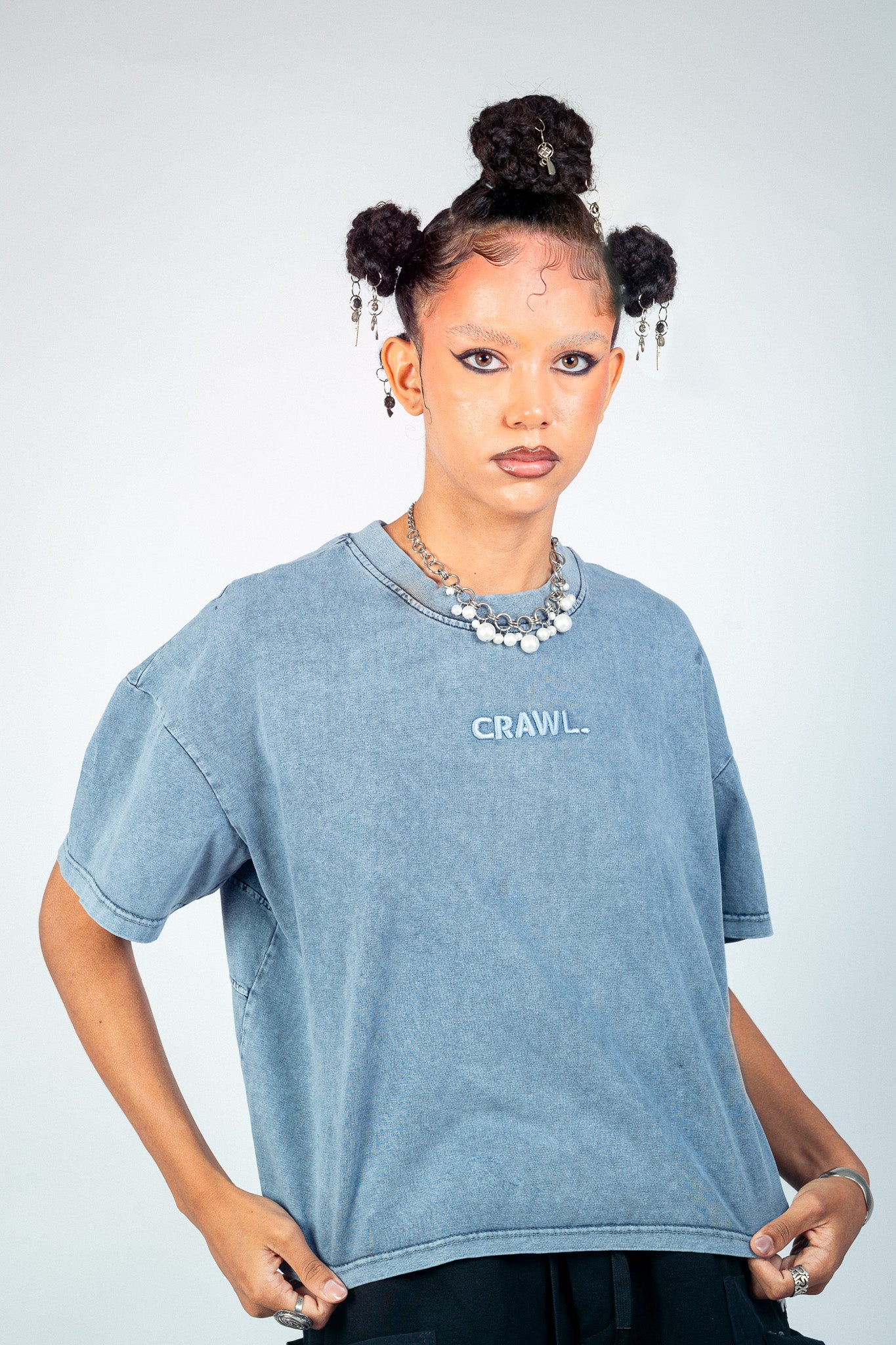 VOID BOXY FIT TSHIRT WASHED BLUE UNISEX