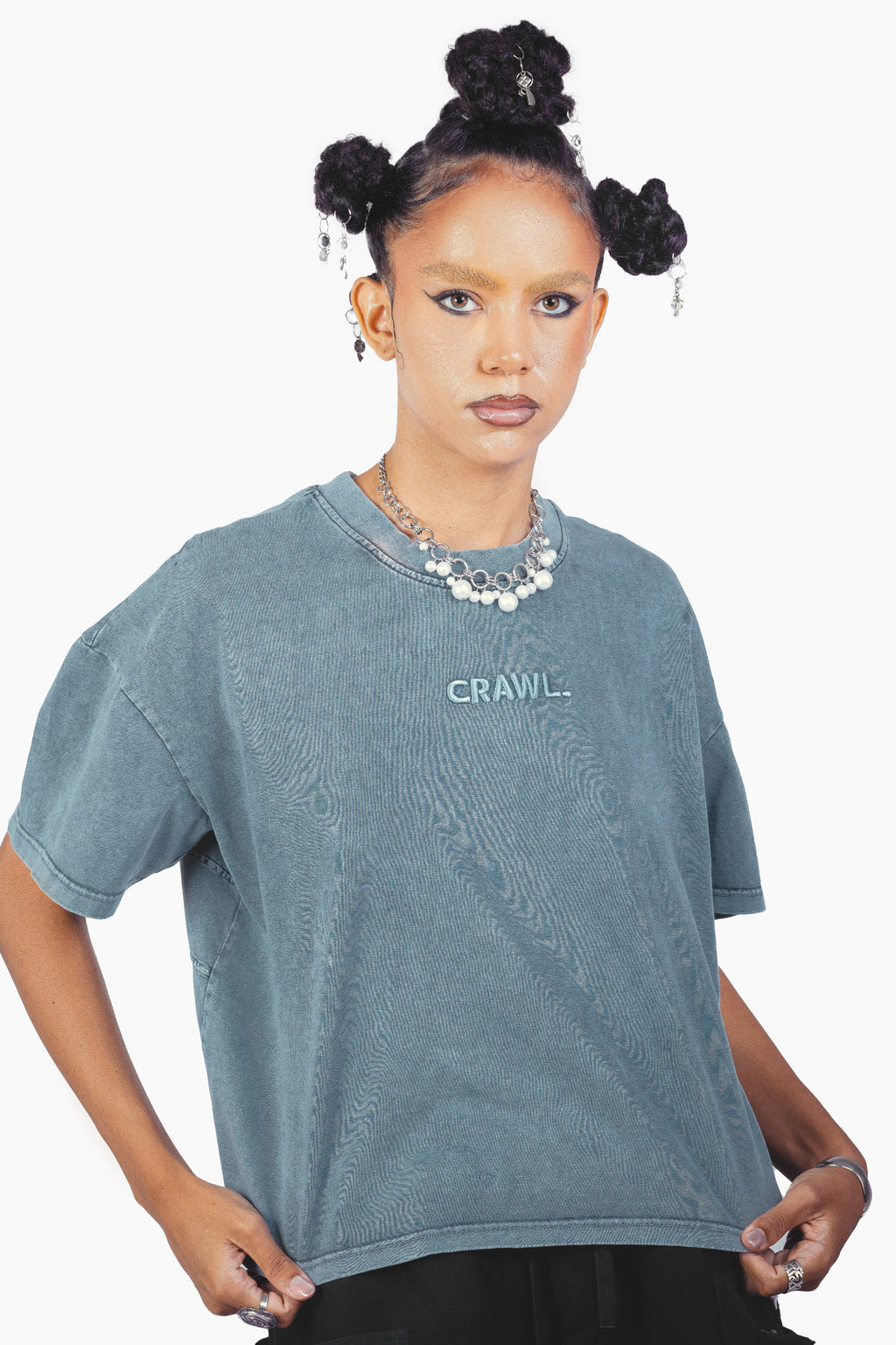 VOID BOXY FIT TSHIRT WASHED BLUE UNISEX