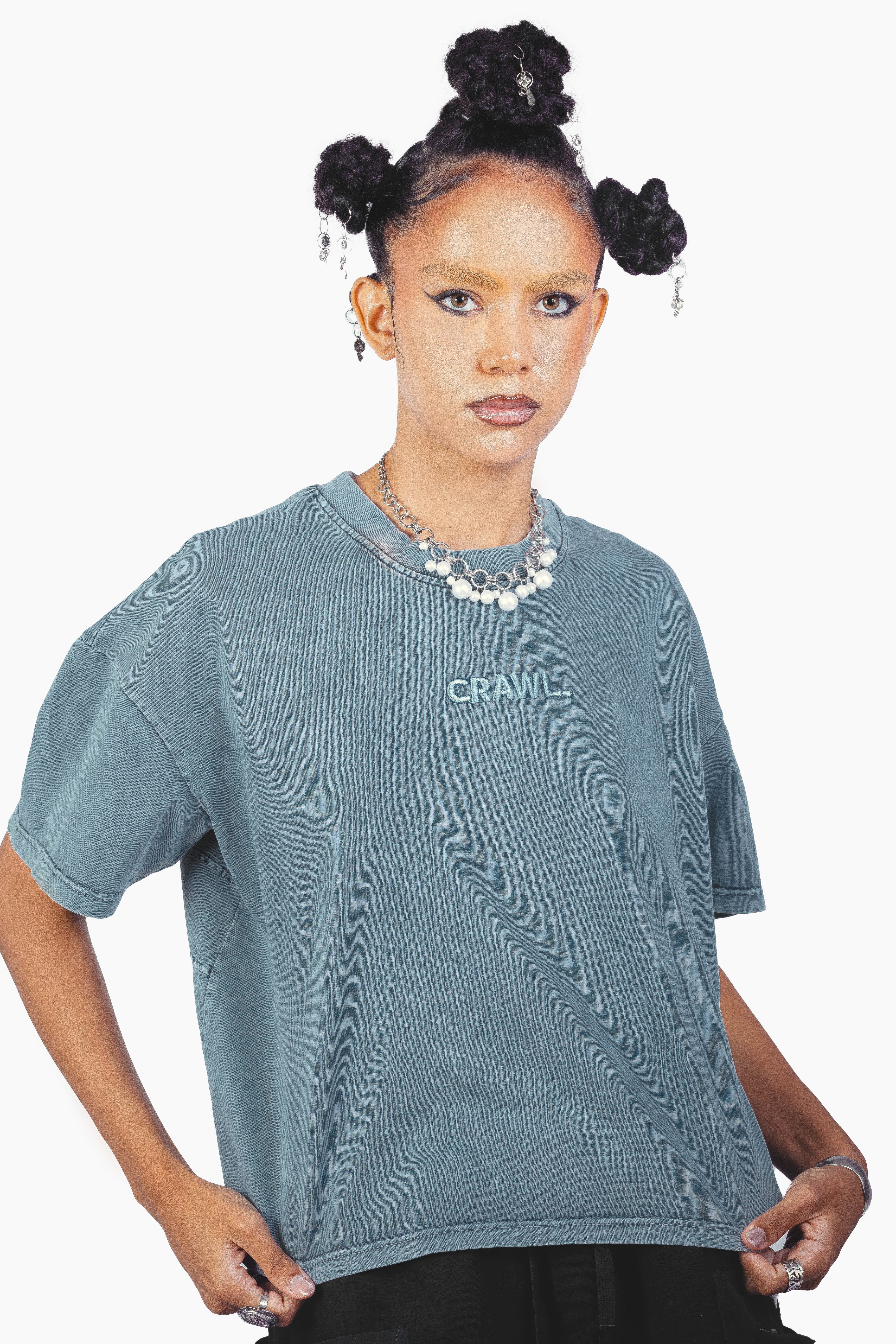 VOID BOXY FIT TSHIRT WASHED BLUE UNISEX