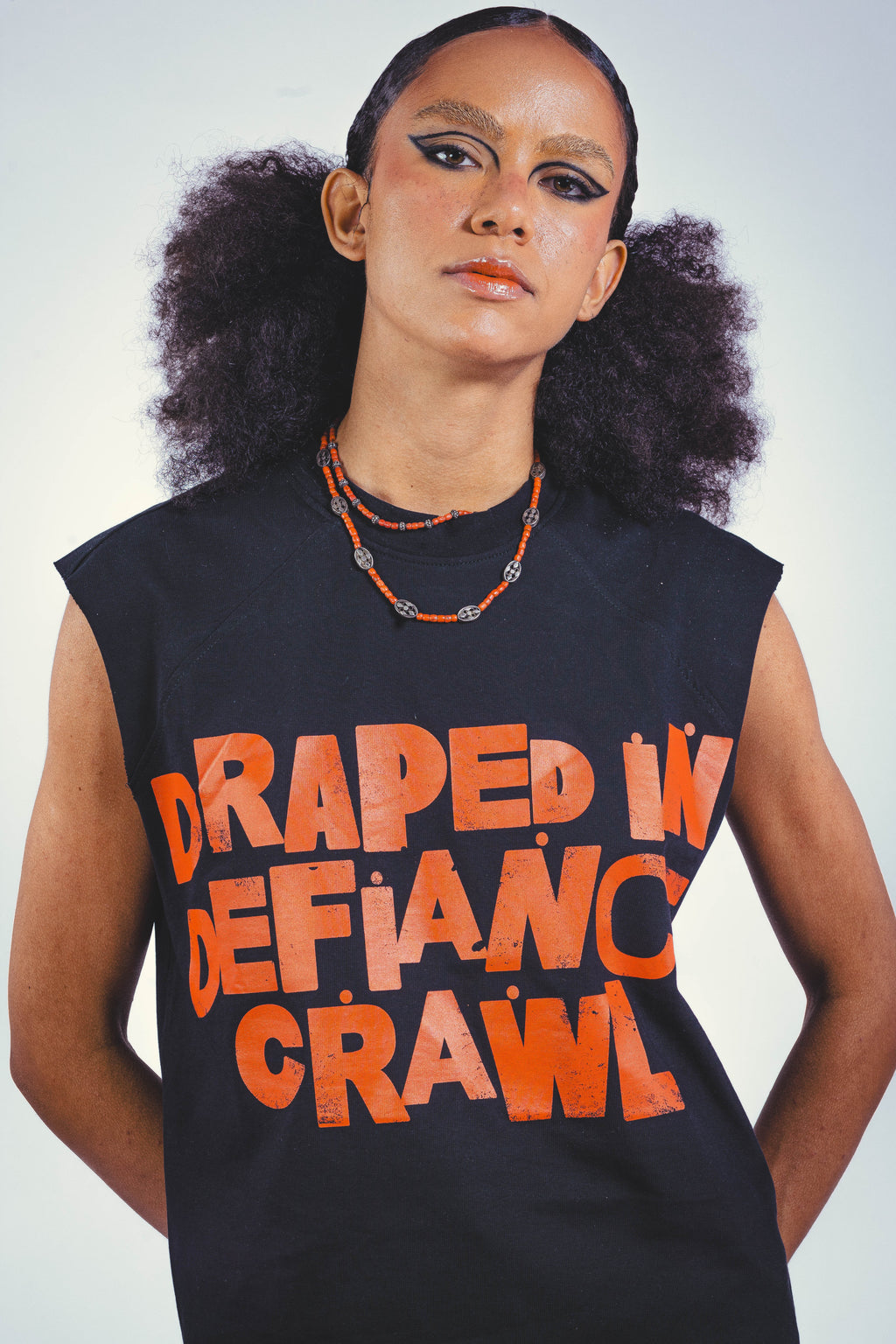 DRAPE SLEEVELESS TSHIRT BLACK UNISEX